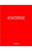 Notebook for Cornell Notes, 120 Numbered Pages, #ENTERPRISE, Red Cover