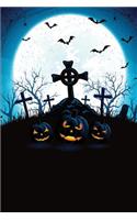 Jack-O-Lantern Bat Graveyard Notebook: 150 Page Notebook Journal Diary