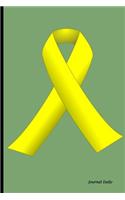 Journal Daily: Yellow Ribbon, Support for Military Forces, Lined Blank Journal Book, 150 Pages, Blank Journal Notebook, Writing Journ
