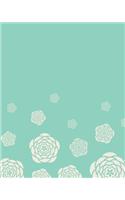 Bullet Grid Journal: Mint Green Peony, 150 Dot Grid Pages, 8x10, Professionally Designed