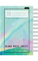 Blank Music Sheets: Pastel Over the Rainbow Music Cover Design - 12 Stave 100 Pages, 8.5x11 Inches: Perfect Binding