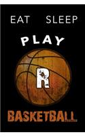 R Monogram Initial Basketball Journal Eat Sleep Play Basketball
