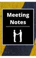 Meeting Notes: Business Notebook for Meetings and Organizer - Taking Minutes Record Log Book Action Items & Notes - Secretary Logbook Journal
