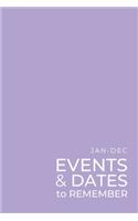 JAN-DEC Events & Dates to Remember: Minimalists Important & Special Dates Log Book Year-Long Monthly Organizer for Birthdays, Anniversaries, Appointments, etc. Simple Reminder - Light 