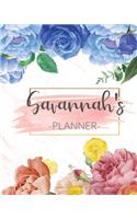 Savannah's Planner: Monthly Planner 3 Years January - December 2020-2022 - Monthly View - Calendar Views Floral Cover - Sunday start