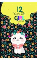 12 Year Old Girl Journal: Cute Cat Diary for Kids to Keep Memories, Both Lined and Blank 100 Pages, 6' X 9', Happy Birthday Notebook, Sketchbook Pages, Birthday gift for 12 y