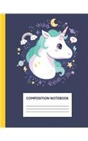 Composition Notebook: Wide Ruled Paper Notebook Journal - Cute Wide Blank Lined Workbook for Teens Kids Students Girls for Home School College Writing Notes - Cute Unicor