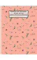 Flamingo Composition Notebook: Flamingo Gifts: Paperback Blank Wide Ruled Lined Paper Journal for School: 8.5" x 11"