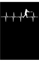 Baseball Player Notebook: Baseball Heartbeat 6 x 9 Lined Ruled Journal Gift for Baseballers And Baseball Players (108 Pages)