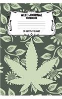 Weed Journal Notebook 55 Sheets/110 Pages: Great Gift For Marijuana Lovers Notebook Cannabis Strain Review Logbook Record And Rate Your Favorite Strains Track Your Weed Journey