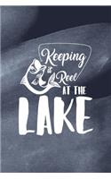 Keeping It Reel At The Lake: All Purpose 6x9 Blank Lined Notebook Journal Way Better Than A Card Trendy Unique Gift Blue Texture Lake