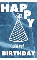 Happy 53rd Birthday: 53rd Birthday Gift / marble blue Journal / Notebook / Diary / Unique Greeting & Birthday Card Alternative
