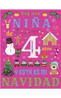 Soy una niña de 4 años y esta es mi Navidad: El diario de Navidad y el cuaderno de bocetos para una niña de cuatro años