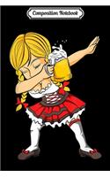 Composition Notebook: Drinking Lover Dabbing German Girl Oktoberfest Gift Journal/Notebook Blank Lined Ruled 6x9 100 Pages