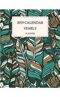 2019 Calendar Yearly Planner: Pretty Green Garden, Yearly Calendar Book. Monthly, Yearly Calendar Planner, Daily Weekly Monthly Planner, Organizer, Agenda, 242 Pages 8.5" X 11"