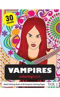 Vampires Coloring Book: 30 Coloring Pages of Vampire Designs in Coloring Book for Adults (Vol 1)