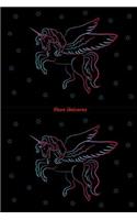 Neon Unicorns: 6 X 9 Blank Lined Journals
