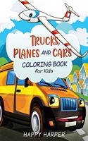 Trucks, Planes and Cars Coloring