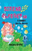 Sirena alfabeto e numeri libro da colorare