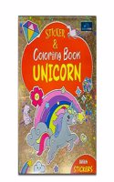 Sticker & Coloring Book - Unicorn Coloring Book For Kids