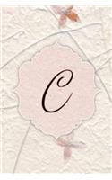 C: Western Wallflower Petal Journal, Monogram Initial Letter C Lined Pages Flower Notebook