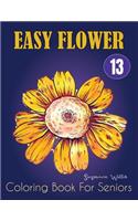 Easy Flower Coloring Book for Seniors