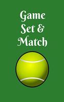 Game Set & Match: Green sport themed tennis ball lined notebook jotter