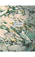 Notebook: Unruled/Unlined/Plain Notebook - (8.5 x 11 inches) Large - 120 Pages - Gold and Blue Marble