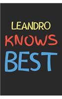 Leandro Knows Best: Lined Journal, 120 Pages, 6 x 9, Leandro Personalized Name Notebook Gift Idea, Black Matte Finish (Leandro Knows Best Journal)