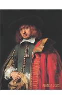Rembrandt Planificateur Annuel 2020: Portrait de Jan Six - Janvier à Décembre 2020 - Peintre Néerlandais - Agenda Mensuel avec Espaces pour Notes
