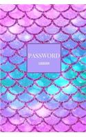 Password Logbook: Purple Turquoise Glitter Mermaid Print Email Password Organizer with Alphabetical Tabs, Password Keeper Book, Passcode Diary, Password Storage Book(1 Passwords Logbooks)