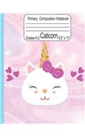 Caticorn Primary Composition Notebook Grades K-2 8.5