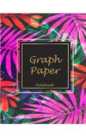 Graph Paper Notebook: Pink Flowers Forest, 8.5" X 11" Square Blank Quad Ruled 1/4" Inch Graph Paper, Blank Graph Paper Composition Books