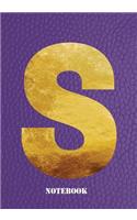S Notebook: Letter 's' Notebook, Composition, Exercise or Log or Study Book - Purple Cover