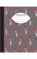 Composition Notebook: Cute Mushroom: College Ruled School Notebooks, Subject Daily Journal Notebook: 120 Lined Pages (8 x 10 in.)