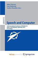 Speech and Computer: 15th International Conference, Specom 2013, September 1-5, 2013, Pilsen, Czech Republic, Proceedings