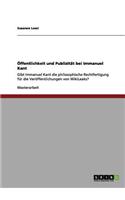 Öffentlichkeit und Publizität bei Immanuel Kant