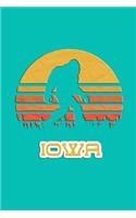 Iowa: Bigfoot themed journal with names of States in America.