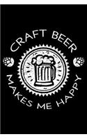 Craft Beer Makes Me Happy: Blank Paper Sketch Book - Artist Sketch Pad Journal for Sketching, Doodling, Drawing, Painting or Writing