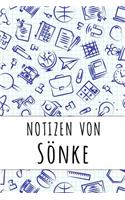 Notizen von Sönke: Kariertes Notizbuch mit 5x5 Karomuster für deinen personalisierten Vornamen