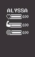 Alyssa: Pixel Retro Game 8 Bit Design Blank Composition Notebook College Ruled, Name Personalized for Girls & Women. Gaming Desk Stuff for Gamer Girls. Funn