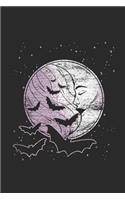 Crescent Moon with Bats