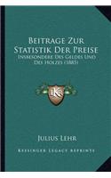 Beitrage Zur Statistik Der Preise