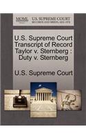 U.S. Supreme Court Transcript of Record Taylor V. Sternberg