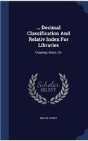 ... Decimal Classification and Relativ Index for Libraries: (English)