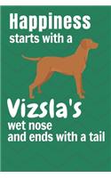 Happiness starts with a Vizsla's wet nose and ends with a tail