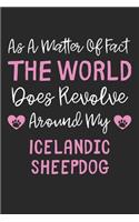 As A Matter Of Fact The World Does Revolve Around My Icelandic Sheepdog: Lined Journal, 120 Pages, 6 x 9, Funny Icelandic Sheepdog Gift Idea, Black Matte Finish (As A Matter Of Fact The World Does Revolve Around My Icelan