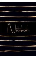 Notebook Lines: College Ruled Journal to write in, Black and Gold