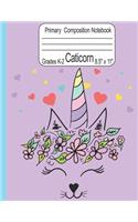 Caticorn Primary Composition Notebook Grades K-2 8.5