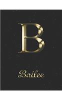 Bailee: 1 Year Daily Planner (12 Months) - Yellow Gold Effect Letter B Initial First Name - 2020 - 2021 - 365 Pages for Planning - January 20 - December 20 